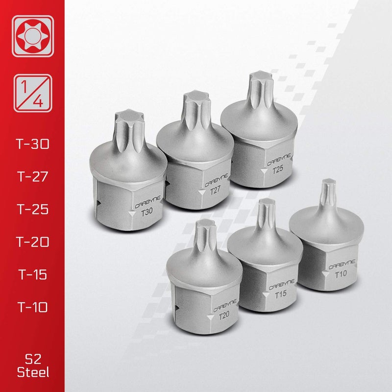 CARBYNE 12-Piece Torx Super Short Low Profile Bit Socket Set | T10 to T60 Sizes, Dual-Drive: Internal Square Drive & External Hex Drive â€¢ From a Family-Run Tool Company in the U.S. - Image 4